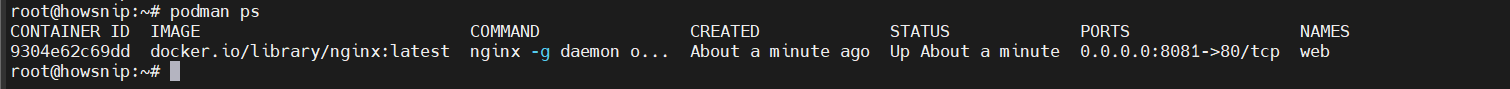 Podman Install Howsnip