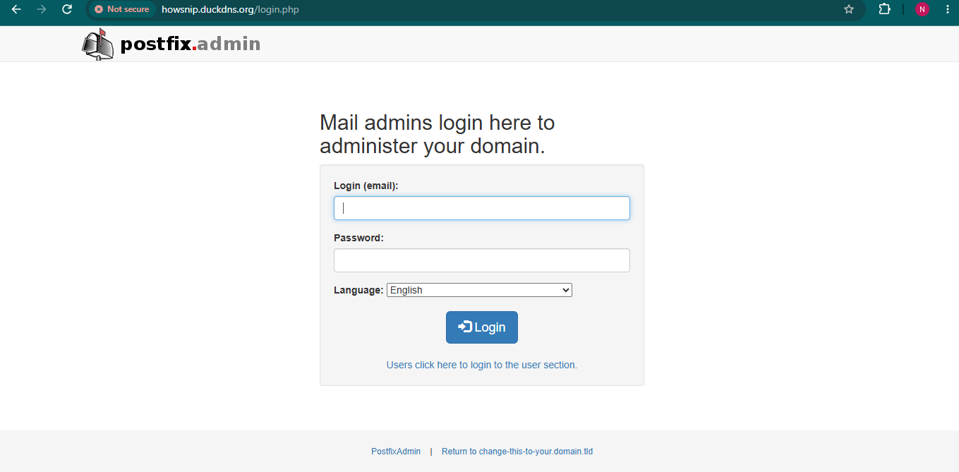 Postfixadmin Howsnip