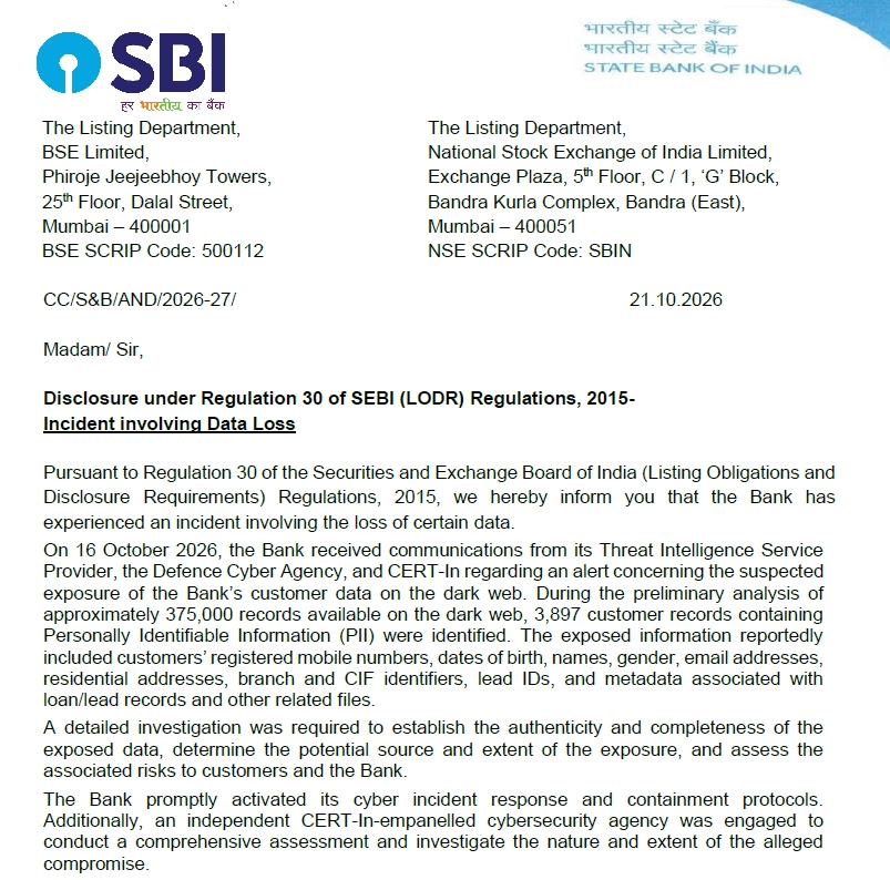 SBI Customer Data