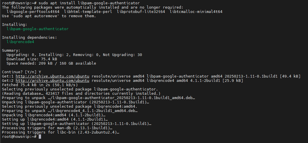 SSH Two Factor Ubuntu Howsnip
