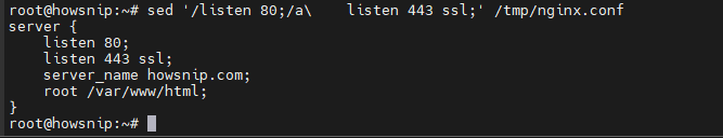 Sed Command Howsnip