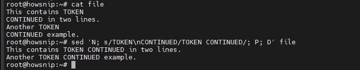 Sed Command Howsnip