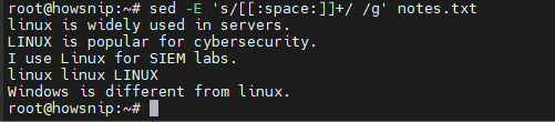 Sed Command Howsnip