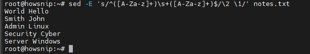 Sed Command Howsnip