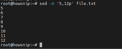 Sed Command Howsnip