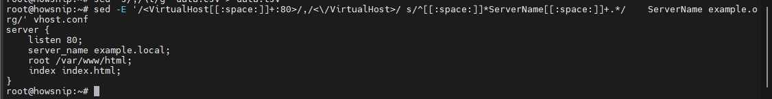 Sed Command Howsnip