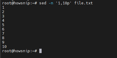 Sed Command Howsnip