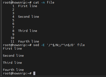 Sed Command Howsnip