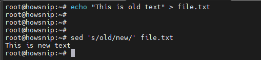 Sed Command Howsnip