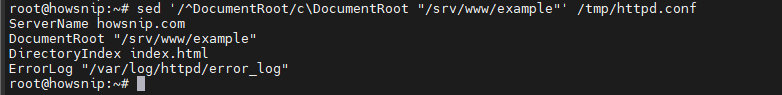 Sed Command Howsnip