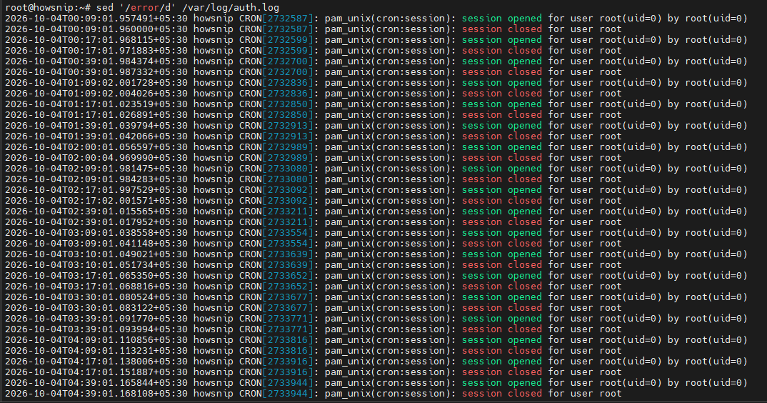 Sed Command Howsnip