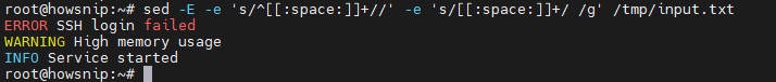 Sed Command Howsnip
