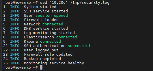 Sed Command Howsnip