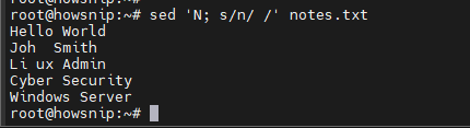 Sed Command Howsnip