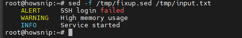 Sed Command Howsnip