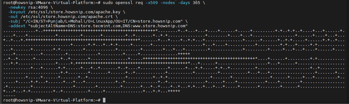 Self Signed SSL Howsnip
