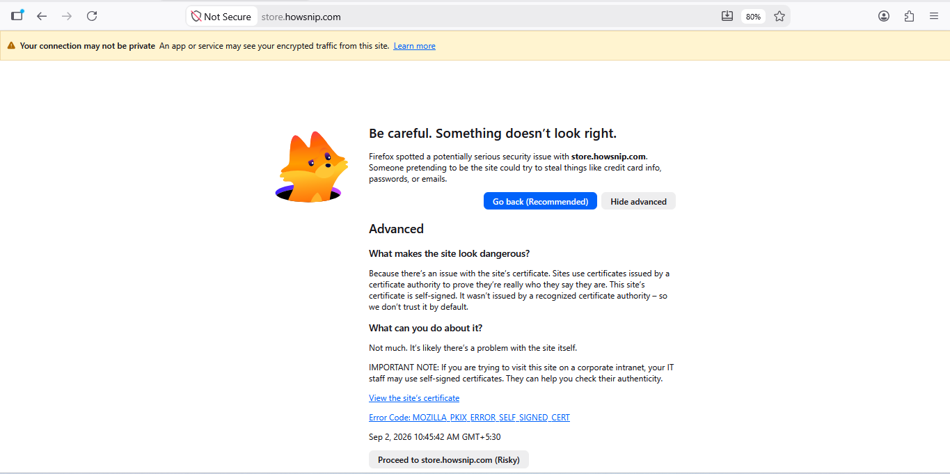 Self Signed SSL Howsnip