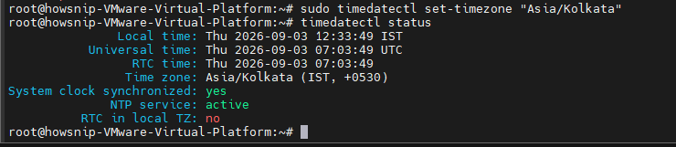 Set Timezone linux Howsnip