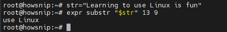 Substrings Linux Howsnip