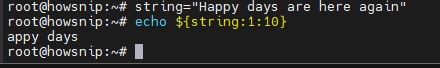 Substrings Linux Howsnip