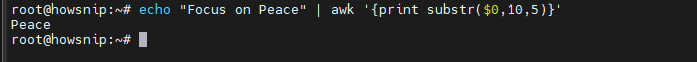 Substrings Linux Howsnip
