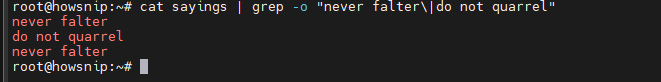 Substrings Linux Howsnip