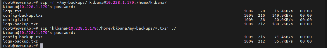 Transfer Files using scp Howsnip