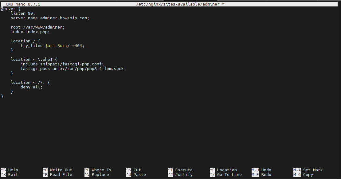 Ubuntu Server Nginx Howsnip
