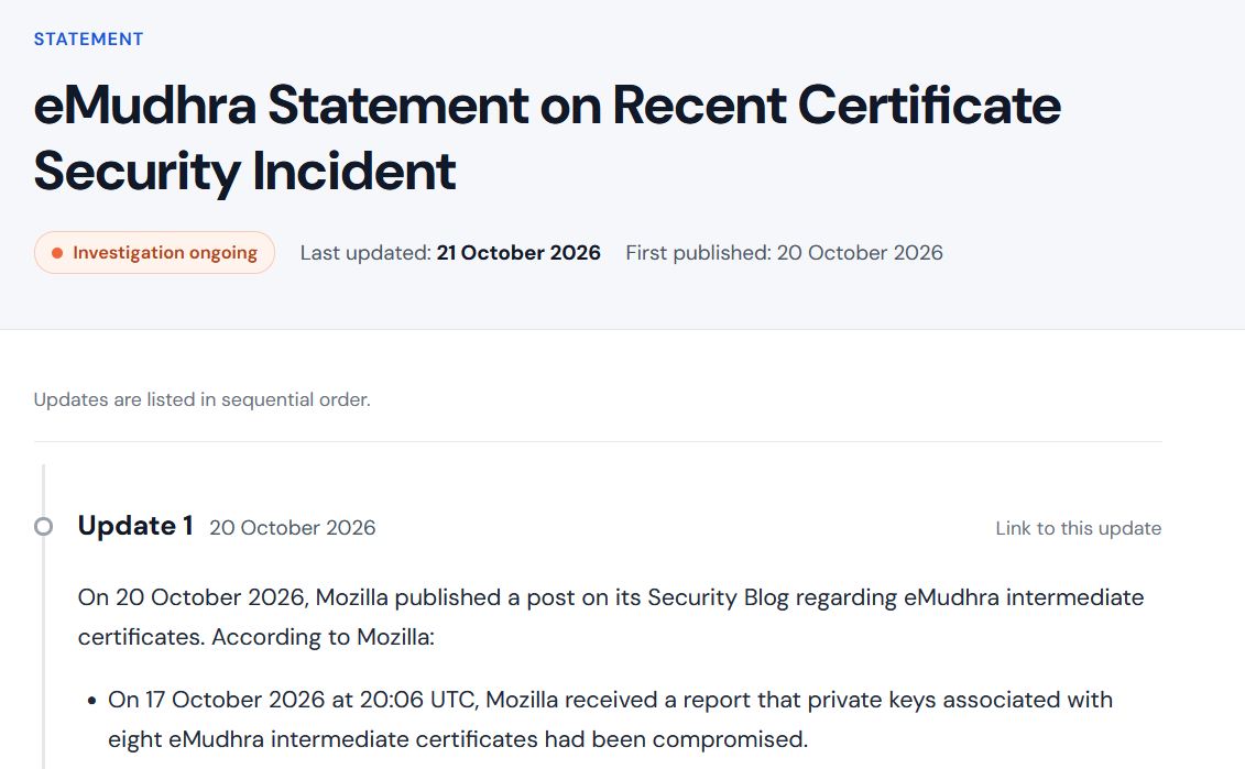 eMudhra Statement