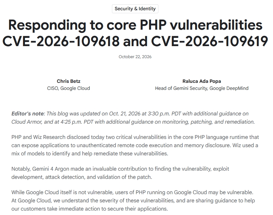 google cloud php advisory